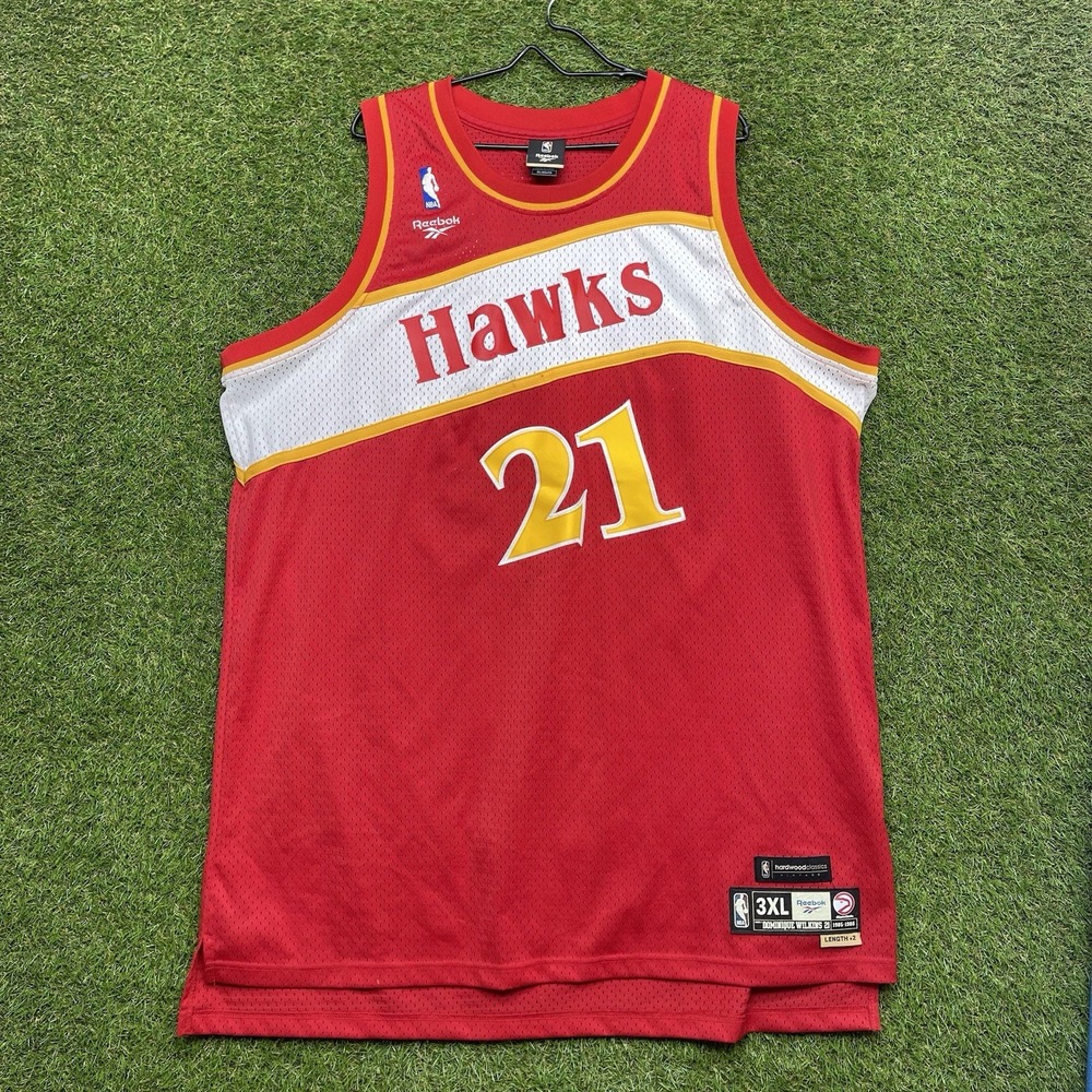 Vintage Hardwood Classics Atlanta Hawks Jersey Mens 3XL #21 Dominique Wilkins